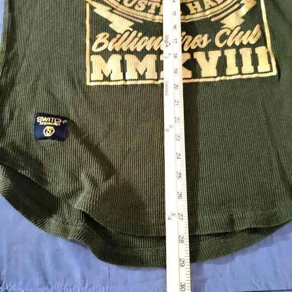 Switch Remarkable Men L Billionaire Club Hustle Hard Waffle Knit Shirt Preppy - Picture 9 of 9